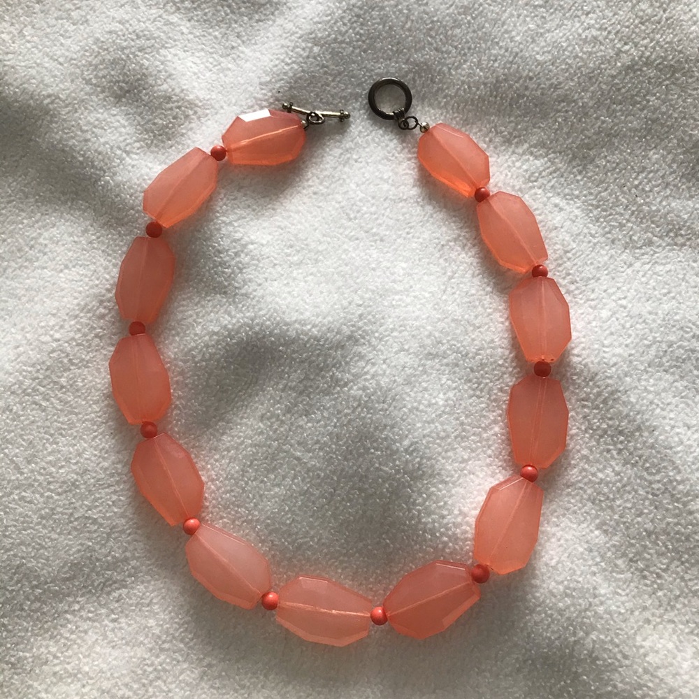 Peach beaded necklace